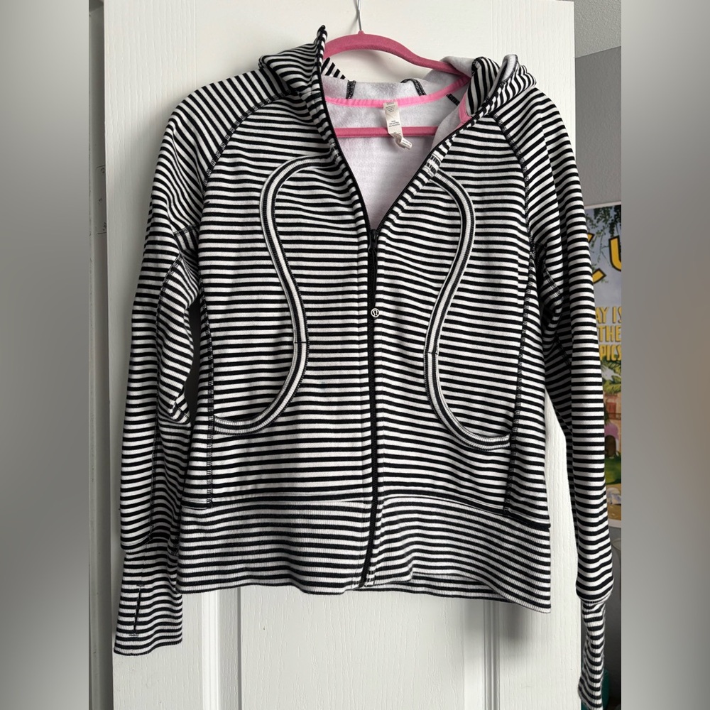 Lululemon Athletica Black and White Striped Jacket